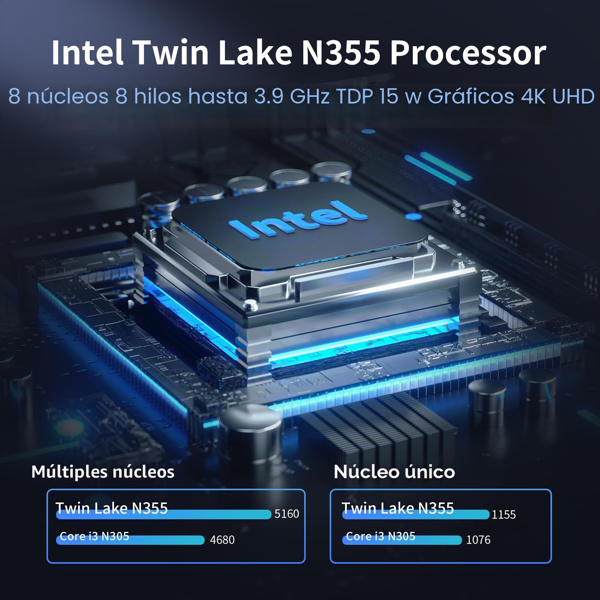 CWWK X86-P6 N355 Mini PC Pocket-NAS, 4 Bay M.2 NVMe Mini Computer mit 2 x i226-V 2.5GbE LAN, Micro PC Barebone DDR5 NO RAM/SSD/OS, Support WiFi7/BT5.4 Expandable, 2-Display, USB3.2