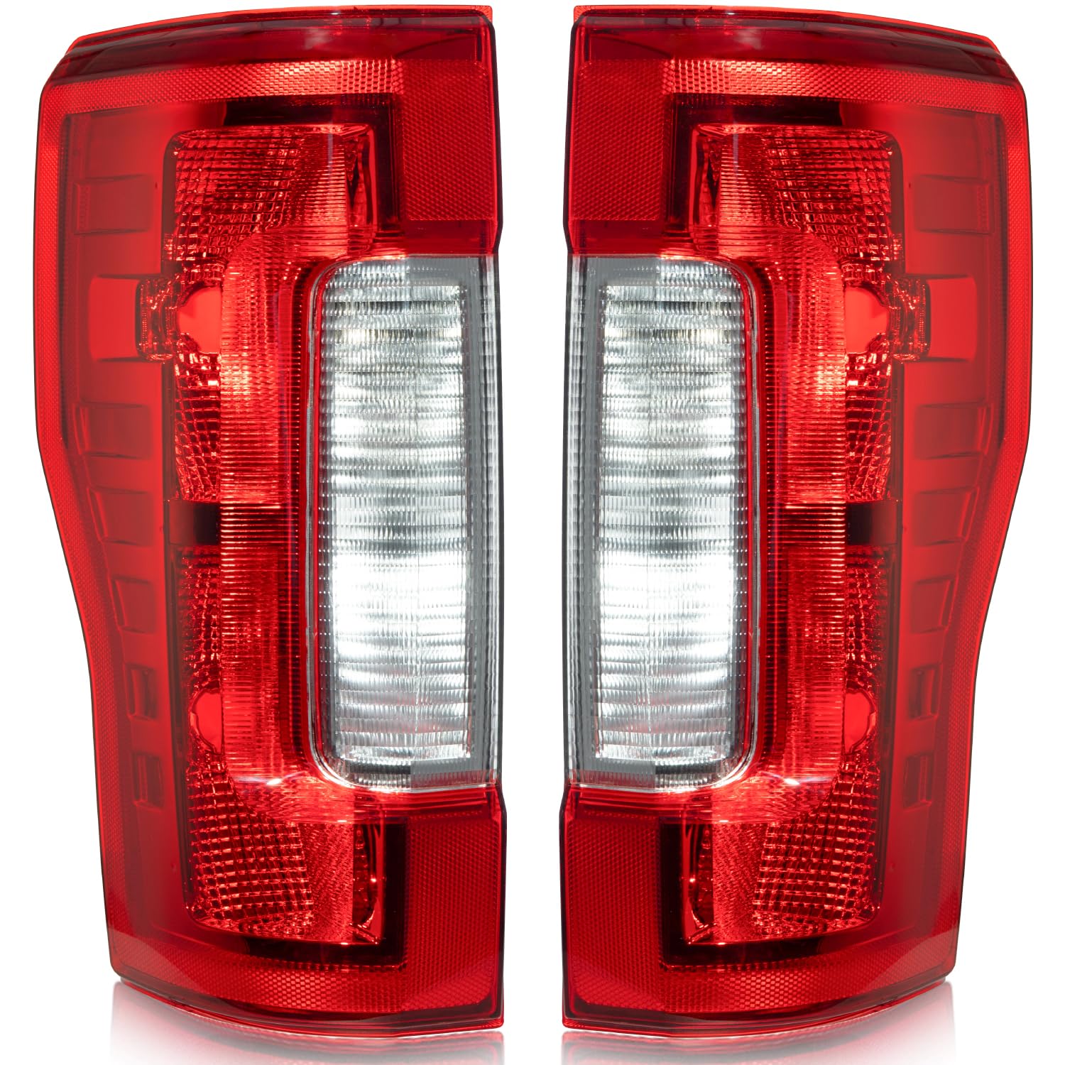 tail light assembly compatible with 2017 2018 2019 ford f-250 f-350 super duty tail lights rear brake lamps replacement taillights without bulbs and wiring harness, passenger and driver side