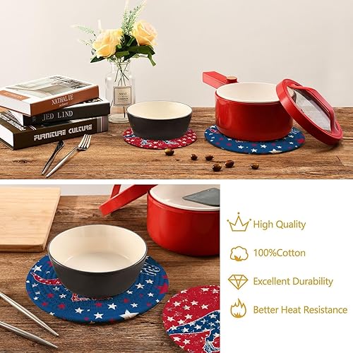 Miniatura 117 de Trivets for Hot Dishes Pots and Pans 2 PC Pot Holders Heat Resistant Cotton Round Potholders for Kitchen Countertop Decorative Autumn Maple Leaves