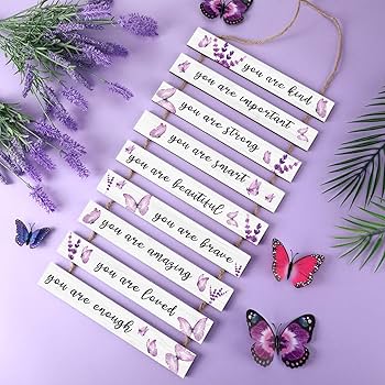 Amazon.com: Burbell 9 Pcs Purple Butterfly Inspirational