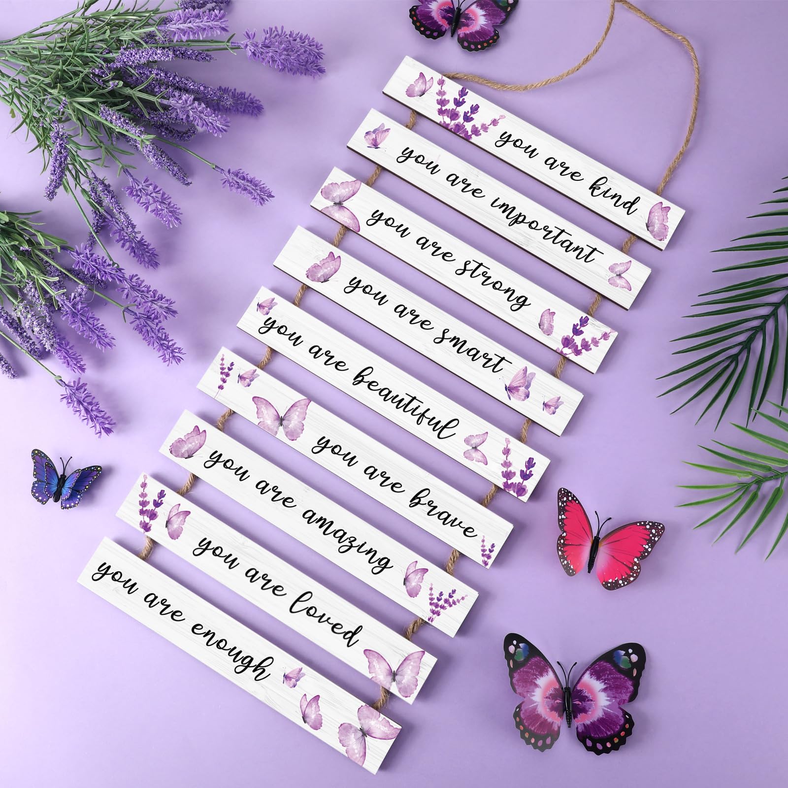 Amazon.com: Burbell 9 Pcs Purple Butterfly Inspirational