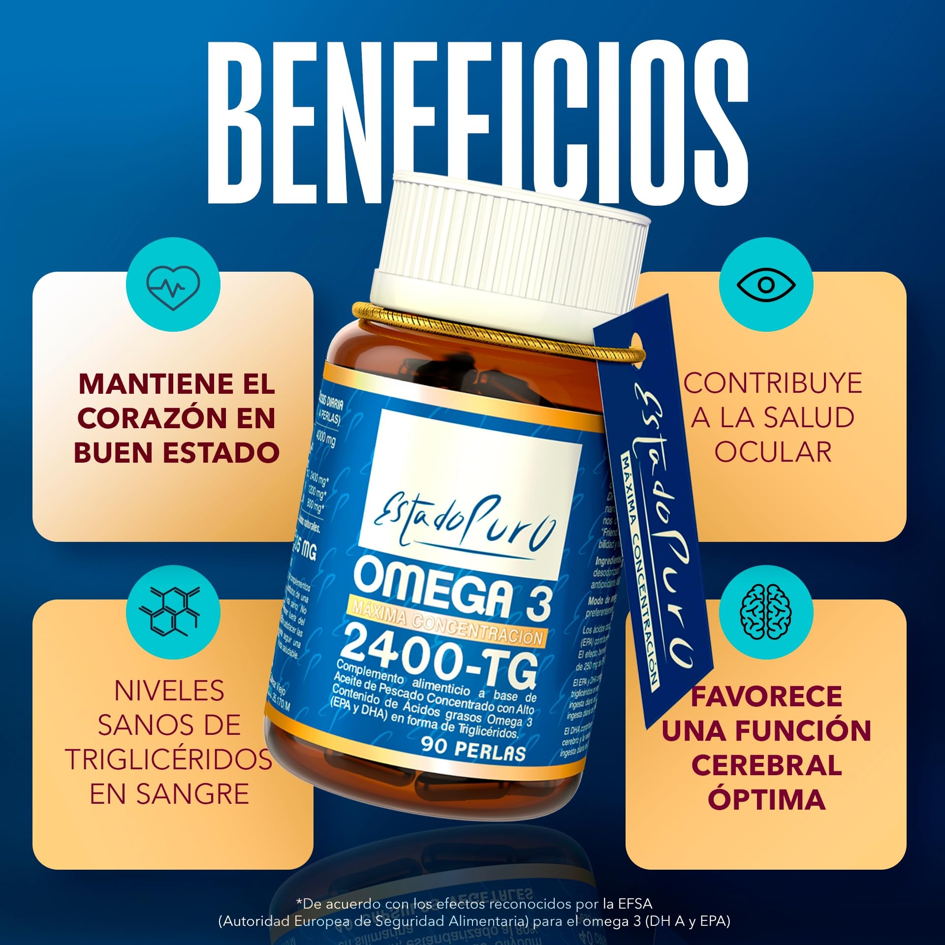 Omega 3 Kapseln Reinheit - Fischöl Omega 3-1200mg EPA und 800mg DHA - sehr stabil und höchster Standard für Reinheit und Nachhaltigkeit - 90 Tongil Perlen (Pack 3)
