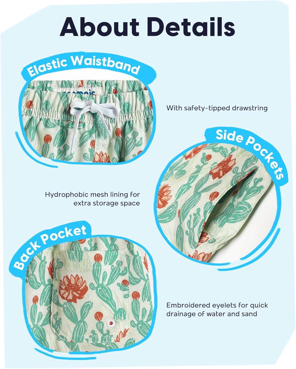 maamgic Boys Swim Trunks Stretch Quick Dry Swim Shorts Kids Bathing Suits Toddler Boy Swimsuit Swimwear - Image 4