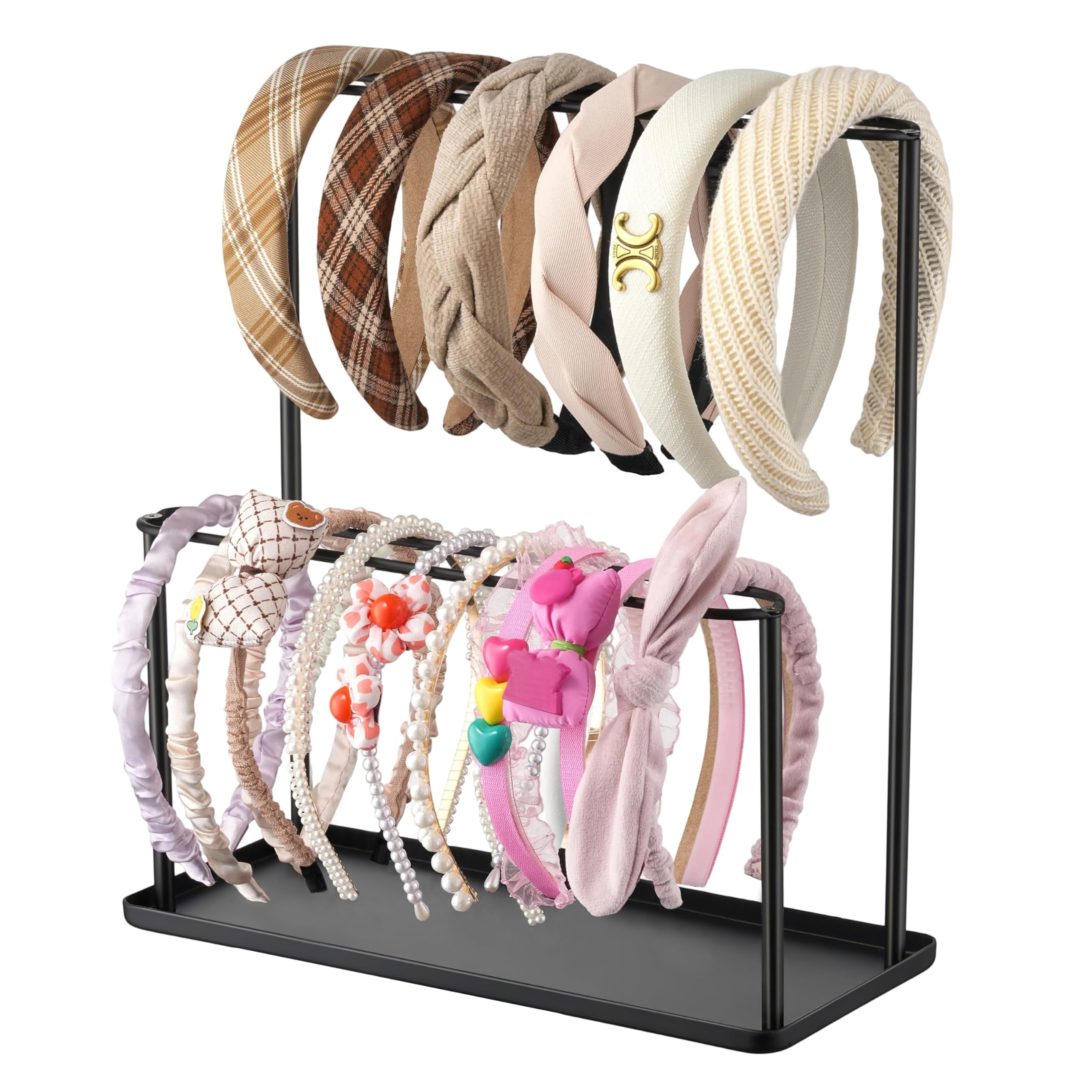 Headband Holder Organizer Metal 2-Tier Display Stand Amazon.com: Josmimic Headband Holder Organizer Metal 2-Tier  main image 2