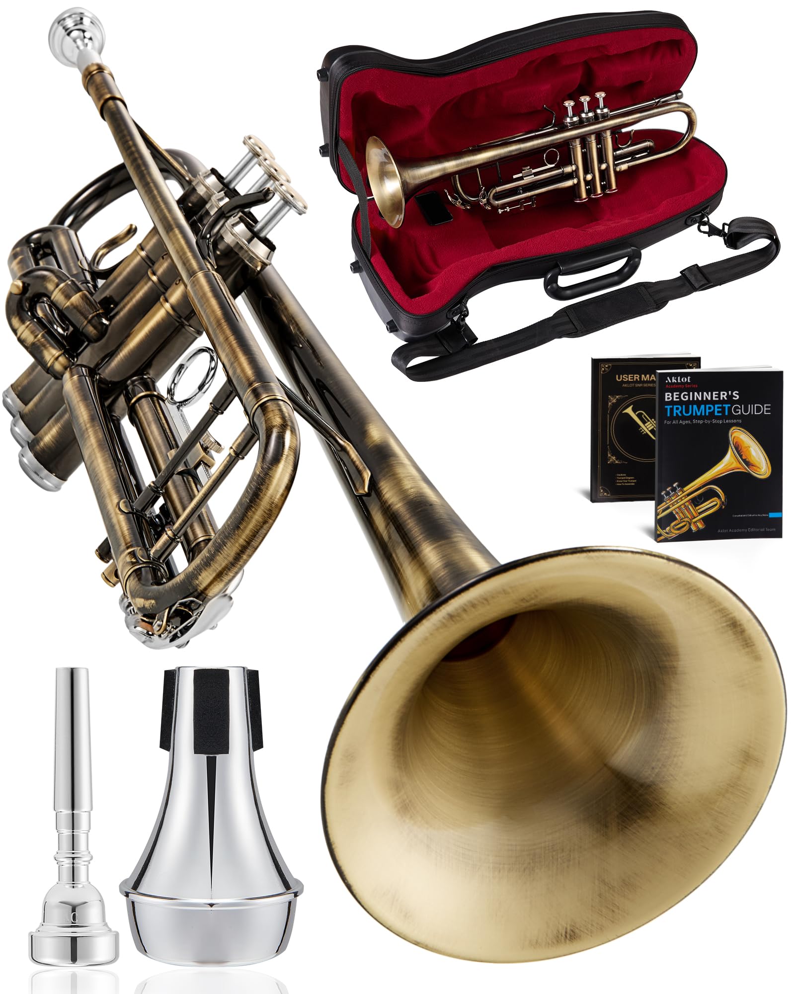 Amazon.com: AKLOT Antique Bronze Bb Trumpet: Phosphor Bronze Bell