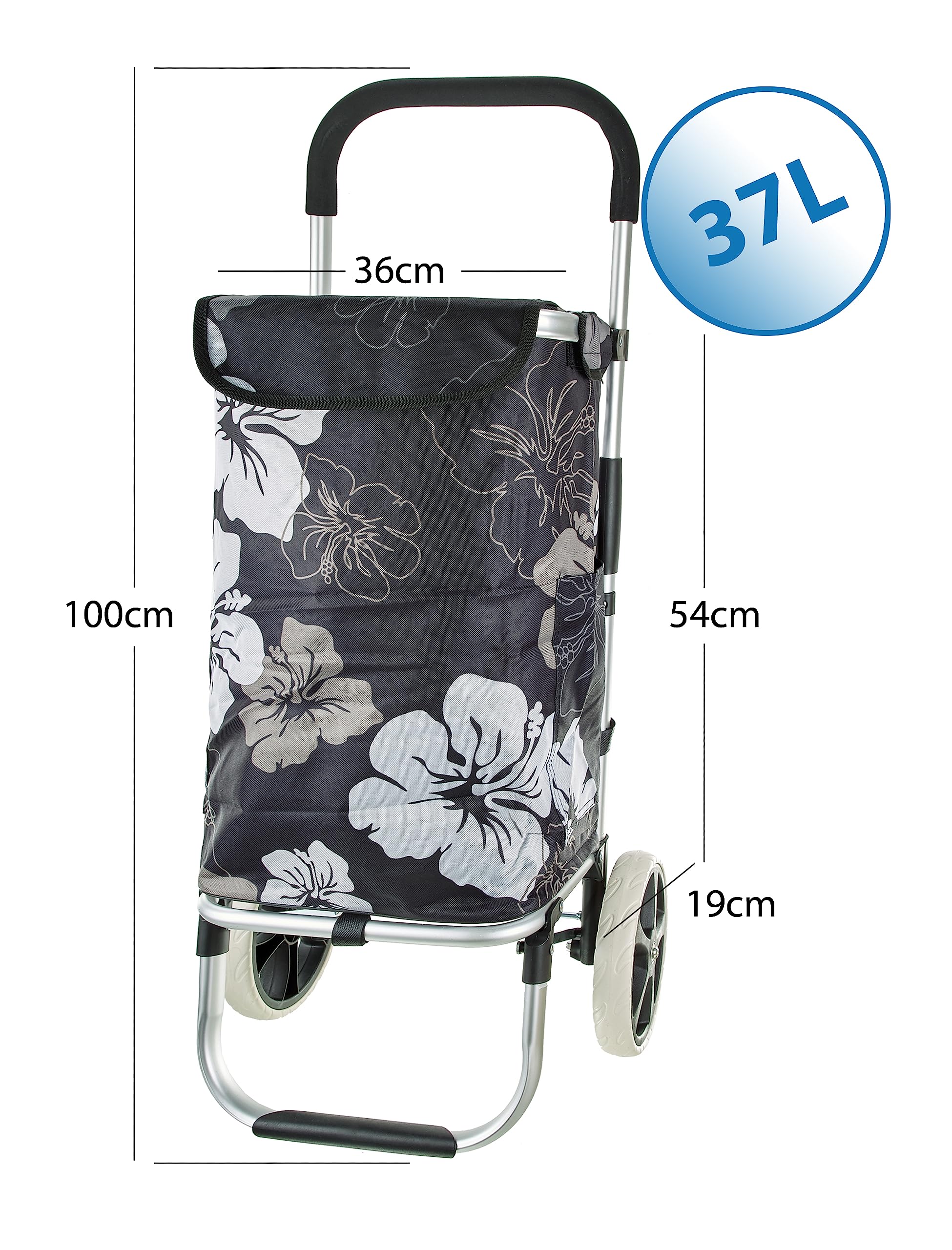 Robuste & leichte Goldhofer® Aluminium Trolleys mit Kühl- und Stufenfunktion (AluSquare, Grau Blume)