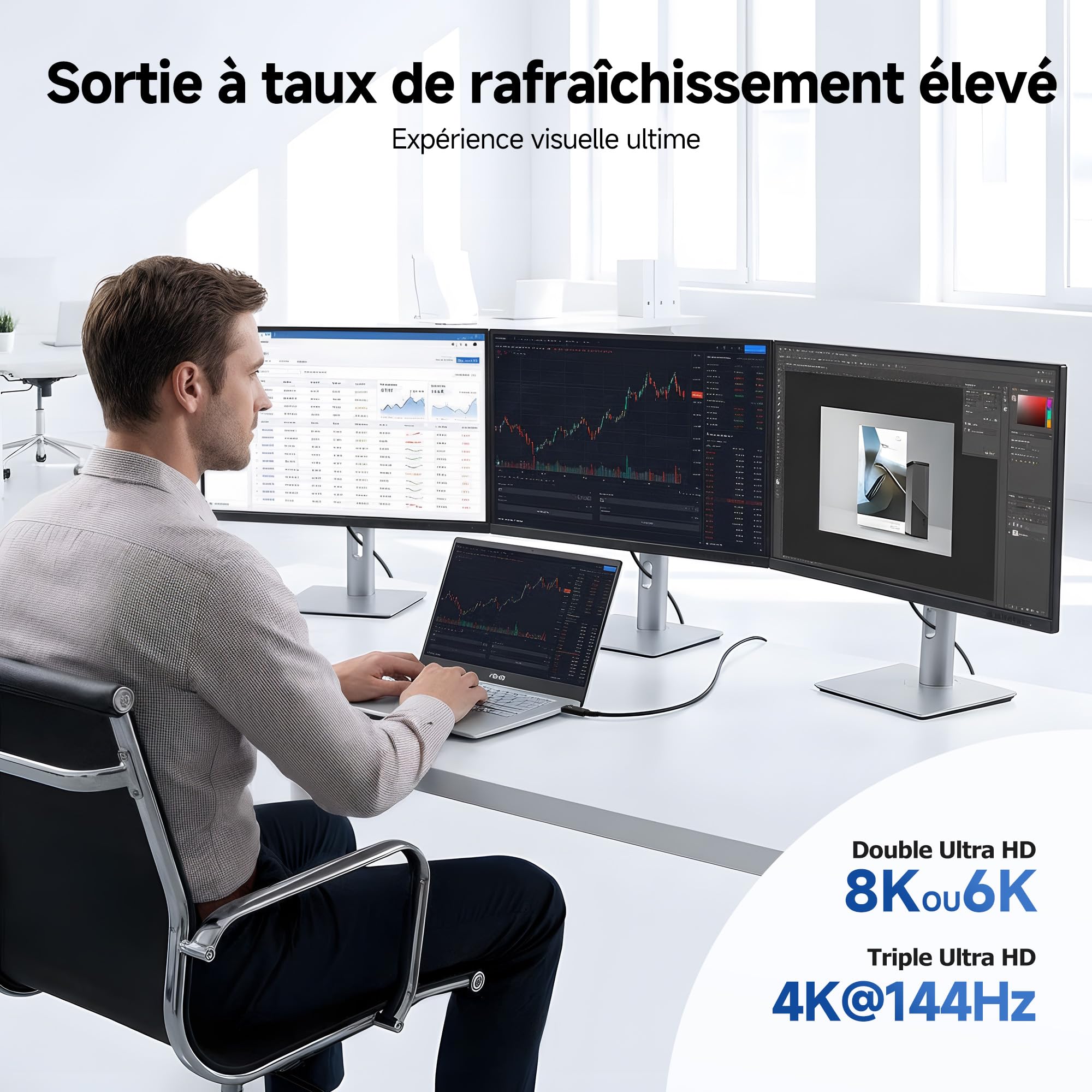 Cable Matters [Certifié Intel] Câble Thunderbolt 5 80Gbps avec jusqu'à 120Gbps de bande passante et 240W de charge en noir - 1m, compatible avec Thunderbolt 4, USB 4 et USB-C