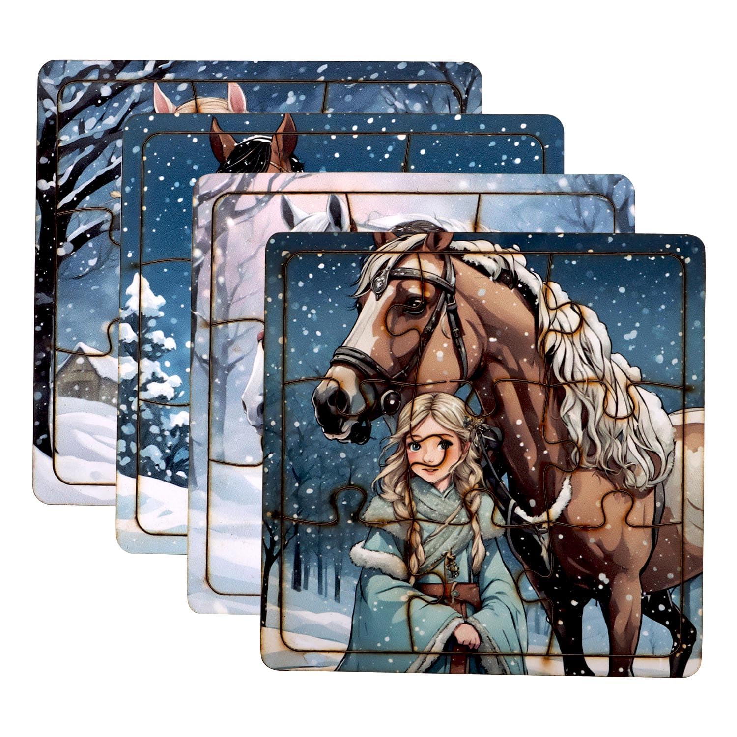 SAFINAT Puzzle Games for Children & Kids, Jigsaw Puzzles for Kids, Wooden Puzzle Game for Kids, Jigsaw Puzzle, Mind Games for Children (Winter-Queen)