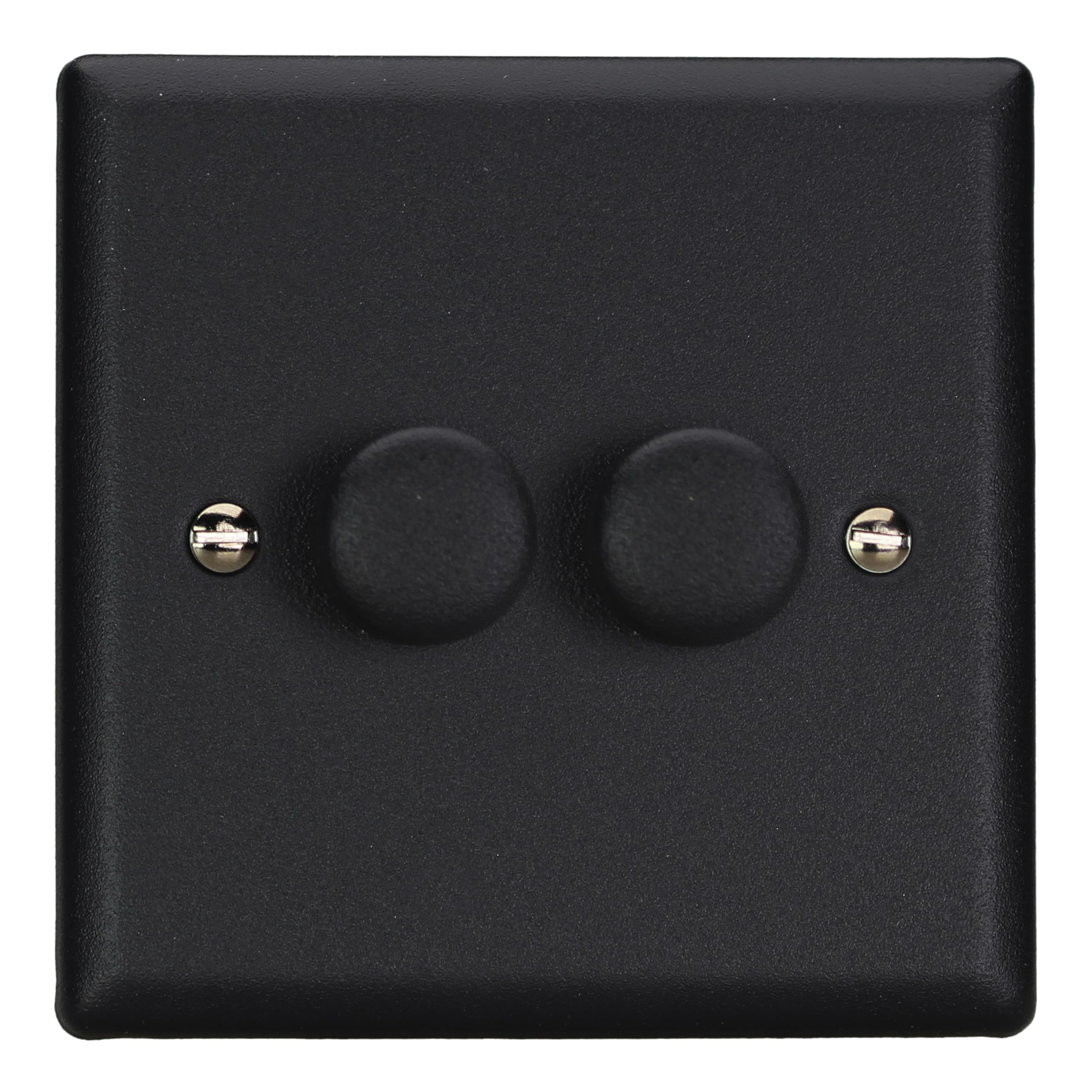 Varilight Double V-Pro Rotary 2-Way LED Dimmer 2 x 0-120W - Urban Matt Black with Matt Black Knob, JYP252.MB