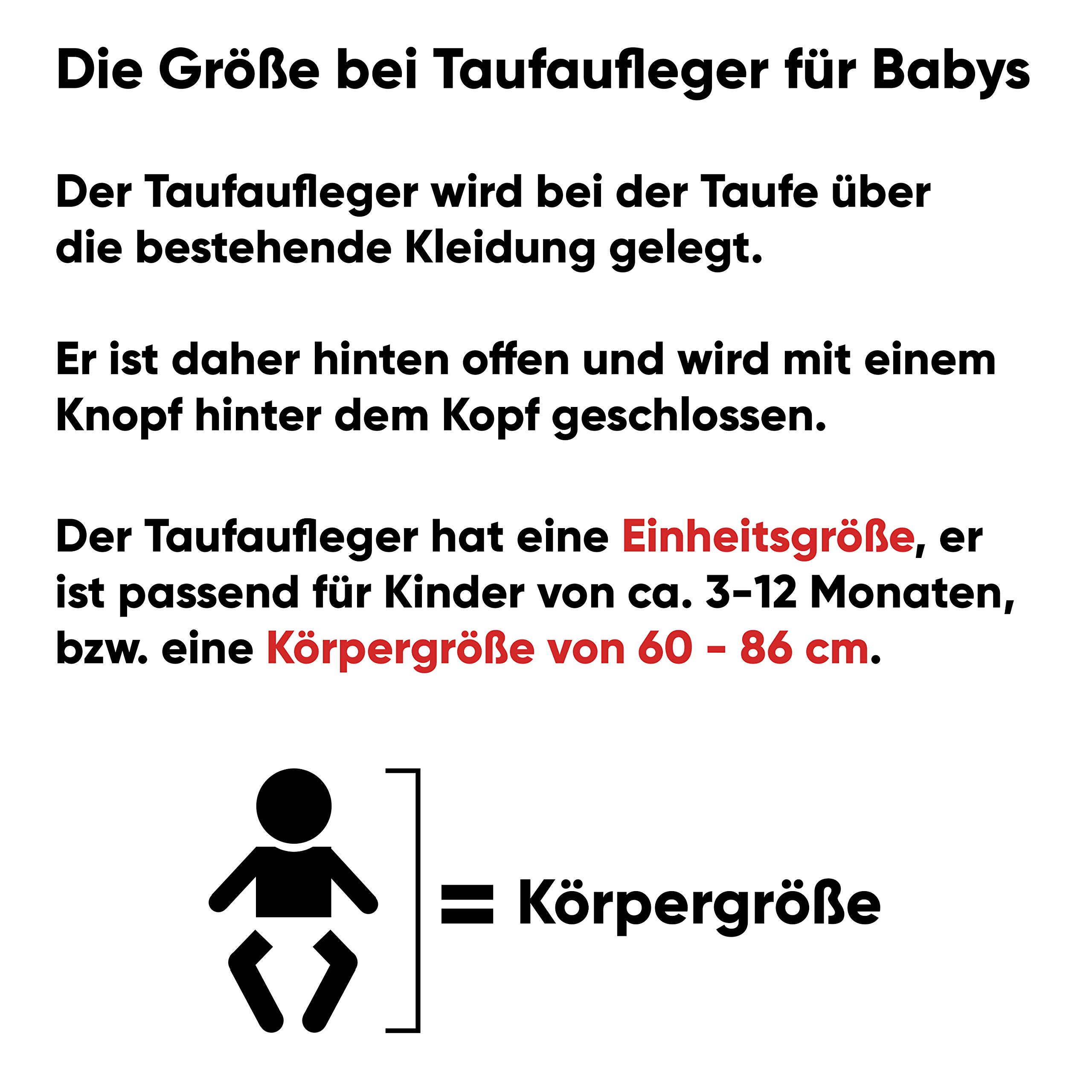 Taufaufleger aus weißer Baumwolle mit Durchzugsspitze und Satinband – Perfekt für Jungen und Mädchen, Unisex Taufumhang
