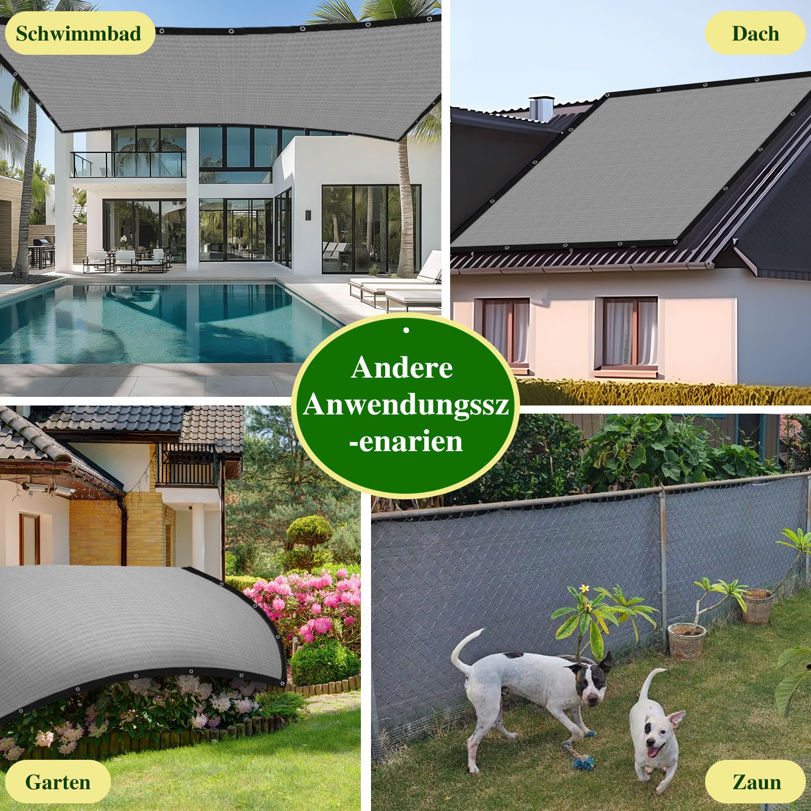Sonnensegel mit ösen - Schattierungsnetz Garten 2X3m Schattennetz Outdoor Sonnenschutz Schattiernetz Netz für Gewächshaus Terrasse Pflanzen HüHnerstall Winddicht Wasserdurchlässig