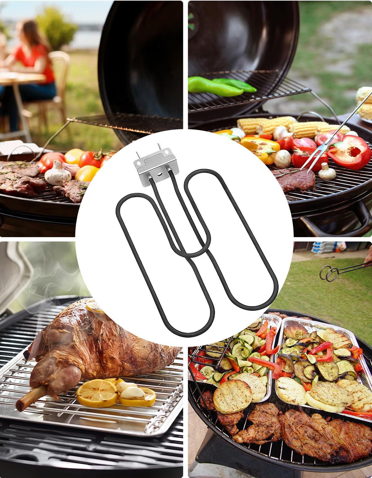Elemento riscaldante di ricambio 66631/65621, Radiante Elettrico per BBQ Weber Q140 Q1400 SUS840, Tubo Bruciatore per Grill per Weber 66631, 80342, 80343, 65620, Resistenza Riscaldante