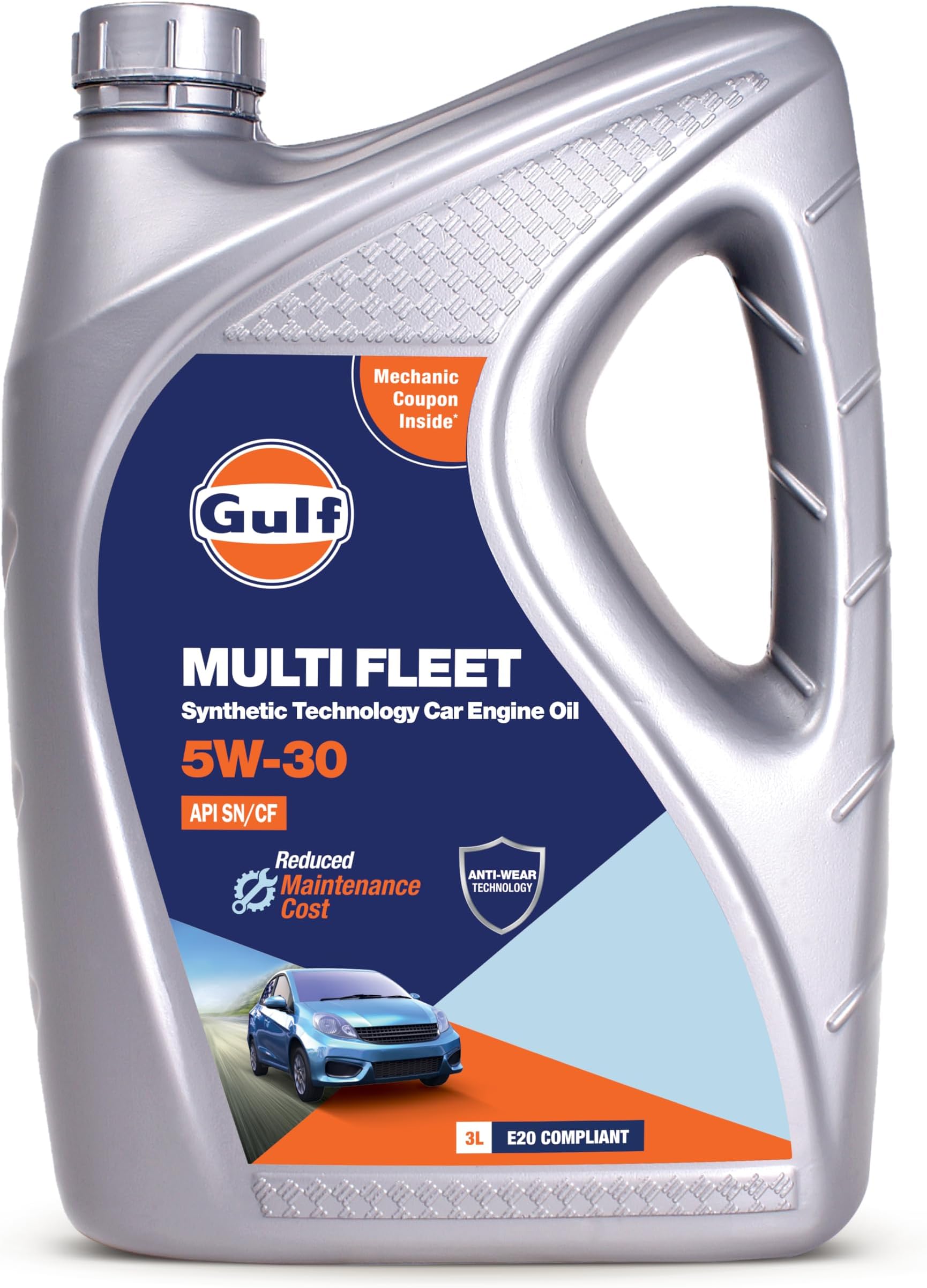 MULTI FLEET 5W30 API SN/CF | Reduced Maintenance Cost | Petrol, Diesel, CNG, LPG Cars | 4 Wheeler Synthetic Blend Engine Oil [3 L]