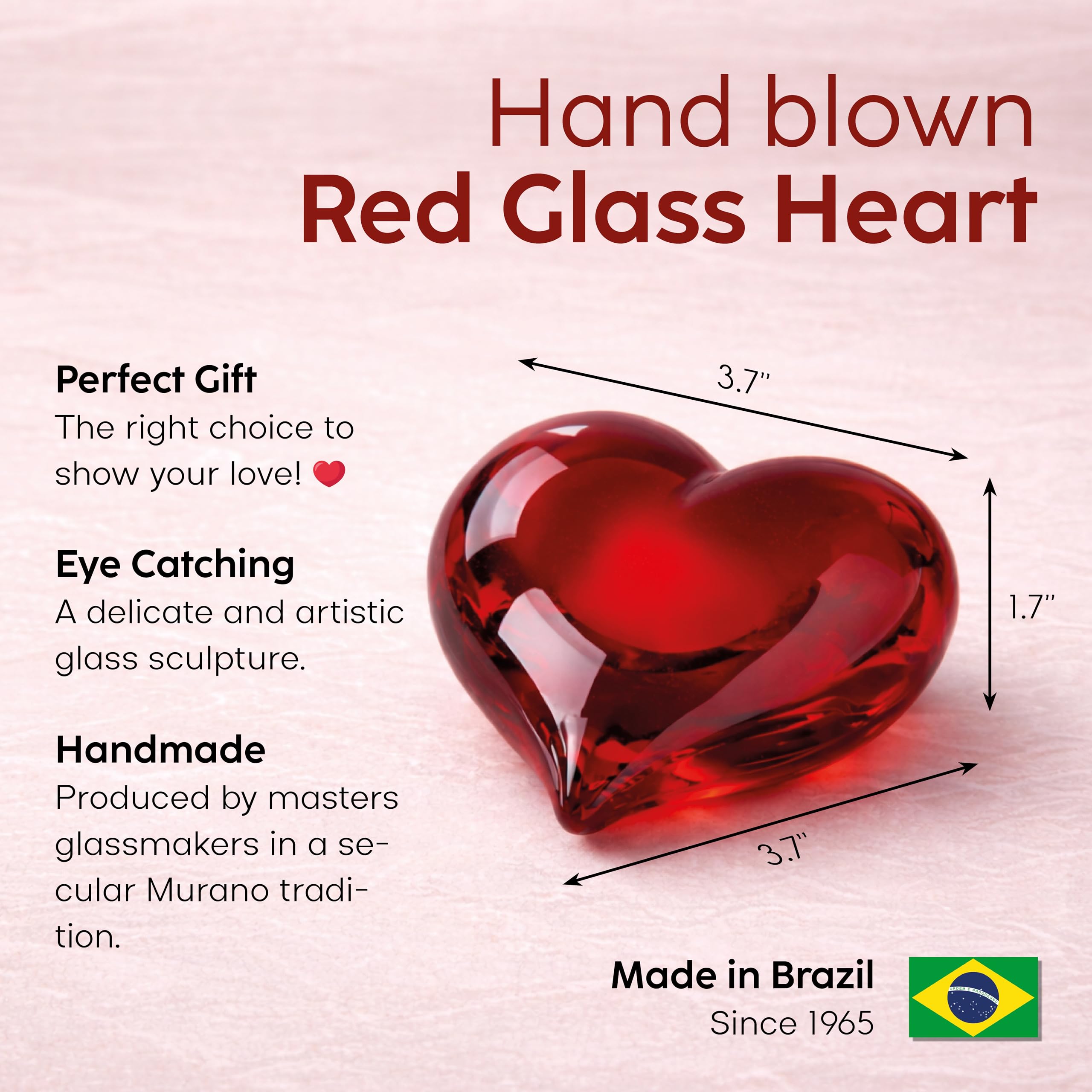 Amazon.co.jp: Cá D'oro ミディアムレッドハートガラス ペーパー