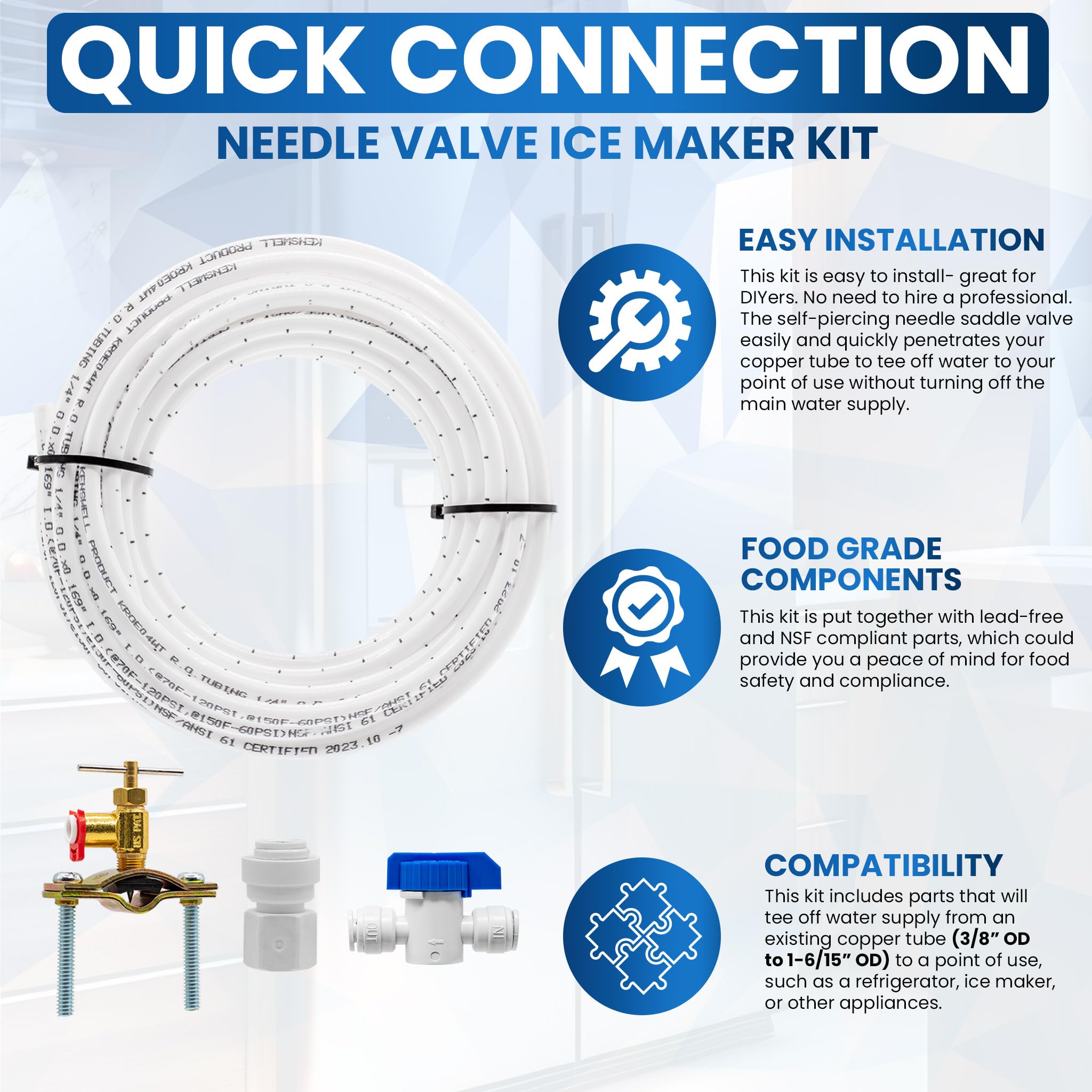 Valve Perçeuse Pour Réfrigérateur/climatiseur - Raccord De Ligne D'eau - Pour Plomberie Maison, Cuisine, HVAC