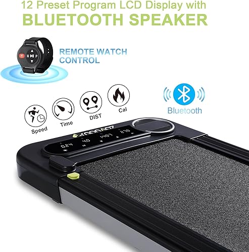 Miniatura 7 de Caminadora 2 en 1 para usar debajo del escritorio, para uso en la oficina en casa con altavoz Bluetooth, 2.5 HP, máquina de correr para correr,