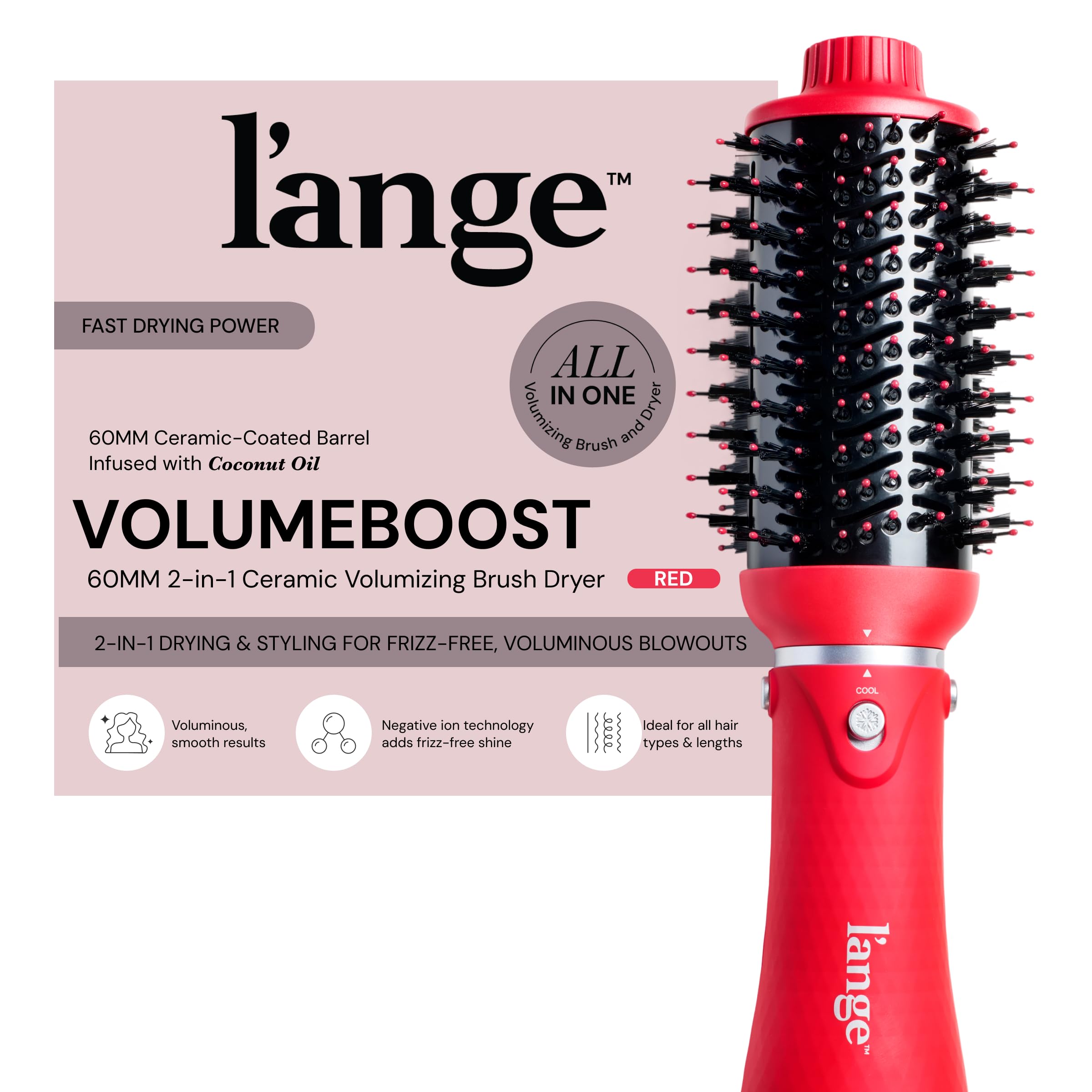 Amazon.com : L'ANGE HAIR VolumeBoost 60mm 2-in-1 Ceramic