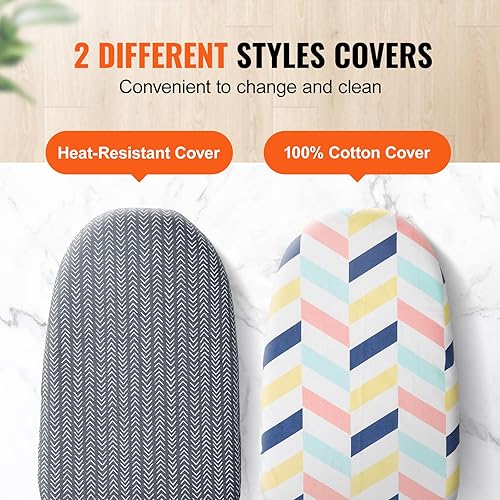 Miniatura 5 de VEVOR Tabla de planchar de mesa de 23.4 x 14.4 pulgadas, pequeña tabla de planchar con cubierta resistente al calor y cubierta 100% algodón, mini
