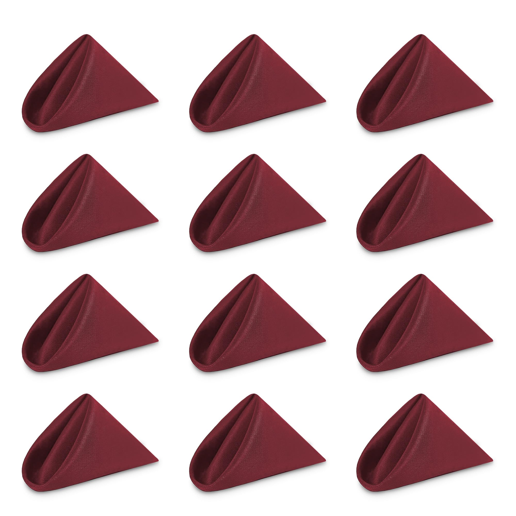 WedDecor Cloth Napkins 20 x 20 Inch 100% Polyester Burgundy, 20pcs โ image 1