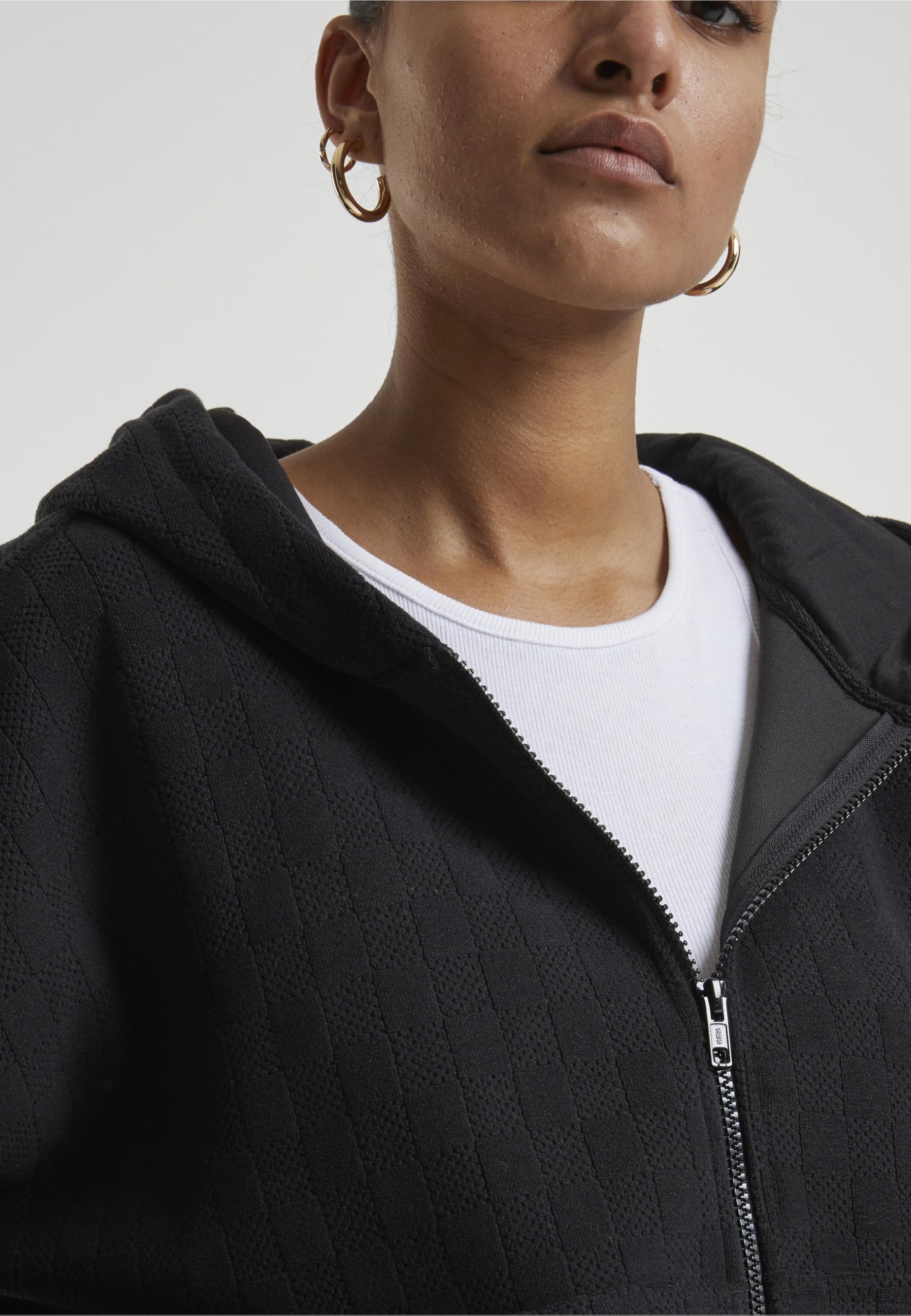Urban Classics Ladies Jacquard Velvet Oversized Zip Hoody