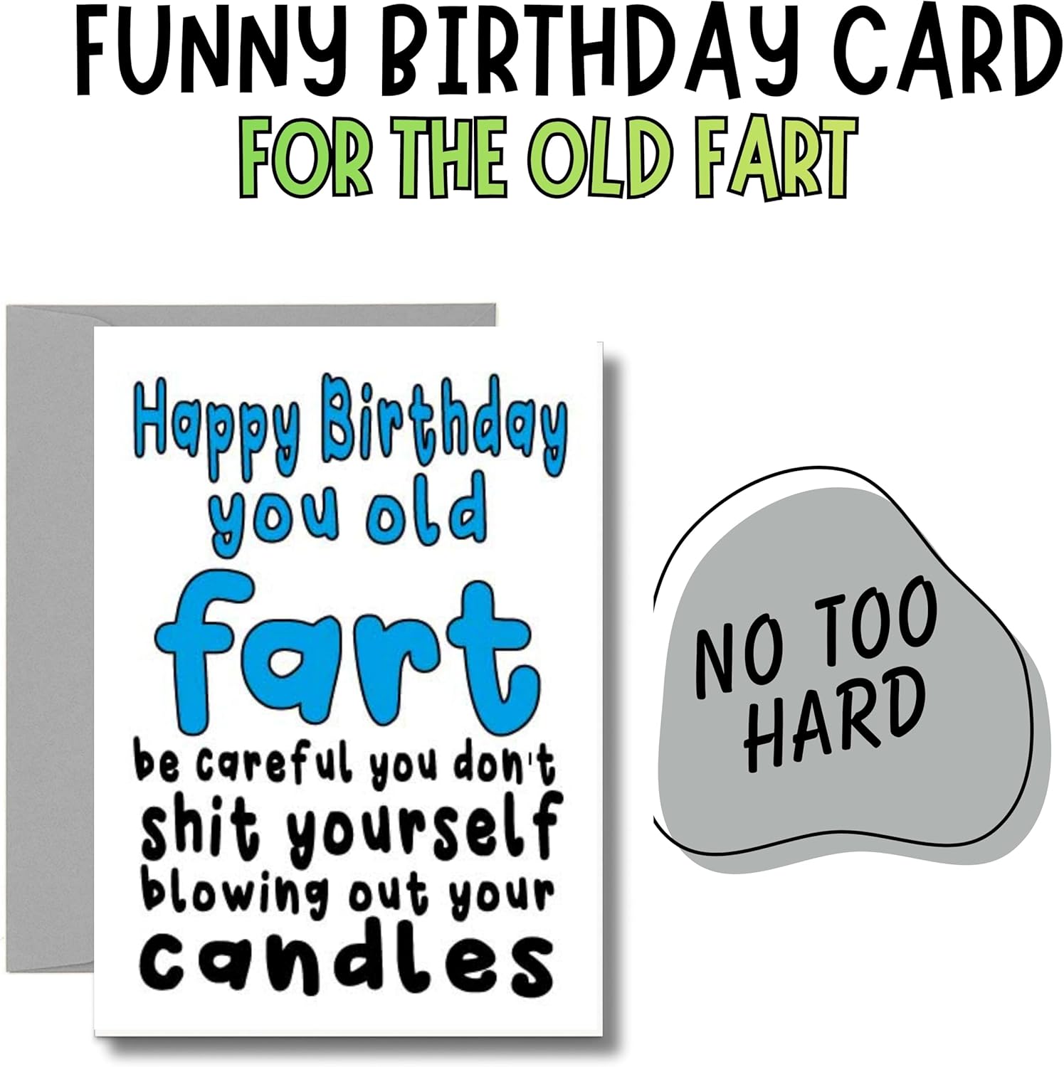 Wanky Candles Funny Birthday Cards for Dad - You Old Fart - Rude Happy Birthday Card for Dad from Son Daughter, Joke Humour Banter Birthday Greeting Cards Gift for Daddy Papa Father C36