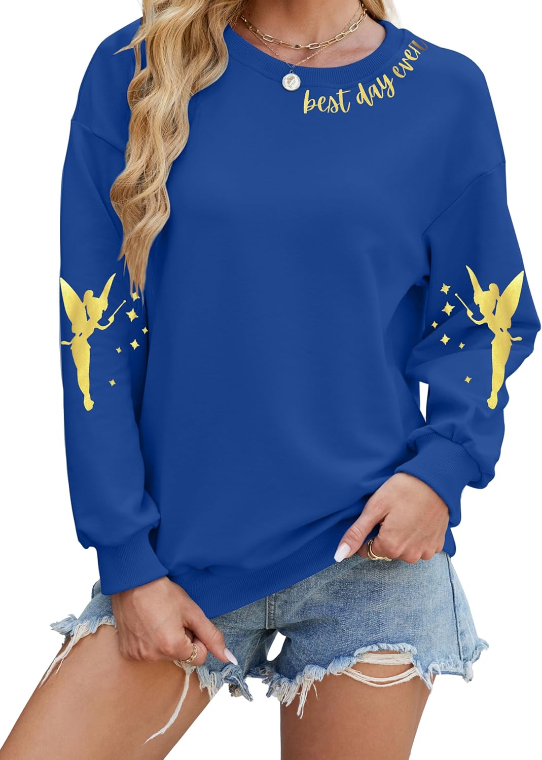 MYHALF Magical Shirt for Women Magic Kingdom Sweatshirt Best Day Long Sleeve Shirts Family Vacation Pullover Tops