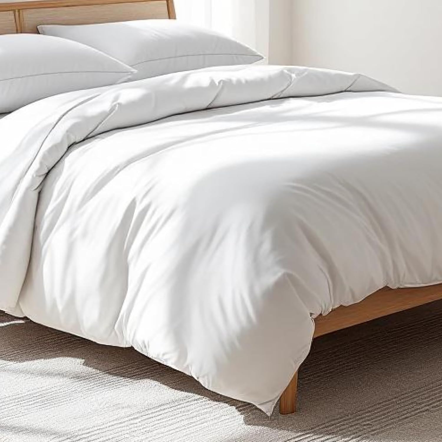 300TC White Fine Count Cotton Duvet Cover (Single or Twin)