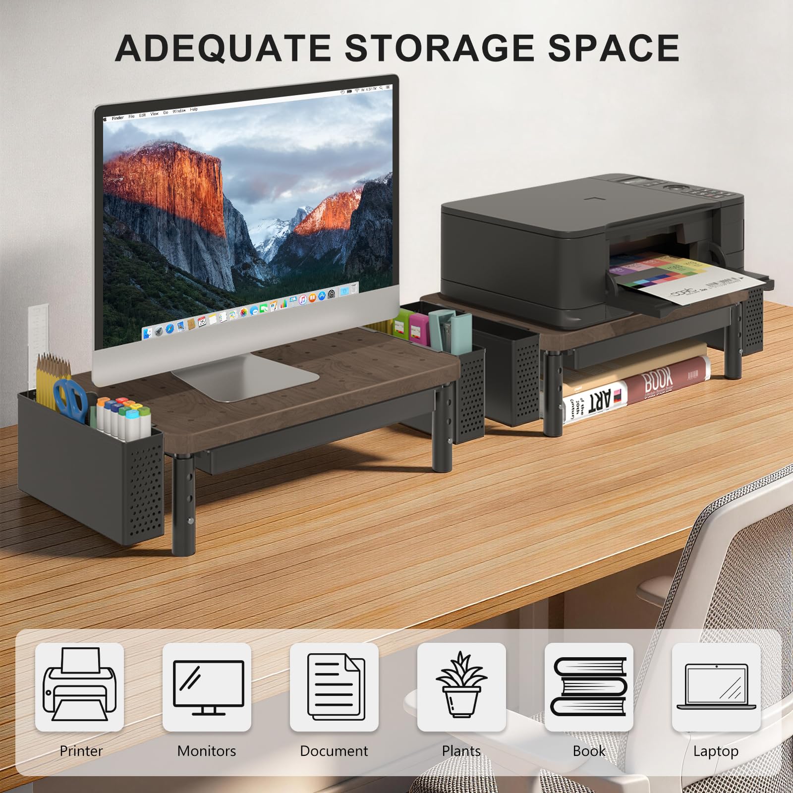 WALI Computer Monitor Stand with Storage and Pen Holder view 9