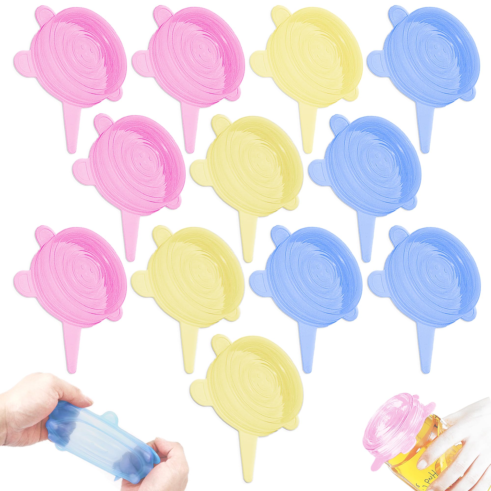 12 Tappi Per Lattine In Silicone - Riusabili, Senza BPA, Lavabili, Diametro 6.5 Cm