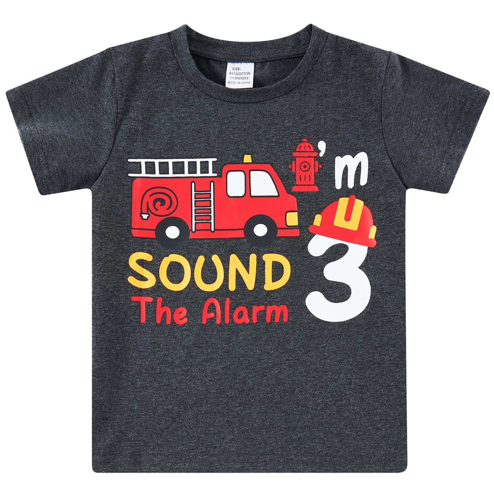 kids4ever Geburtstags Jungen T-Shirt Bauparty T-Shirts Bagger Baumwolle Kurzarm Shirts 2-6 Jahre