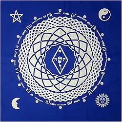 Toalha para Tarô Elemental 4 elementos com Brilho AZ Prata