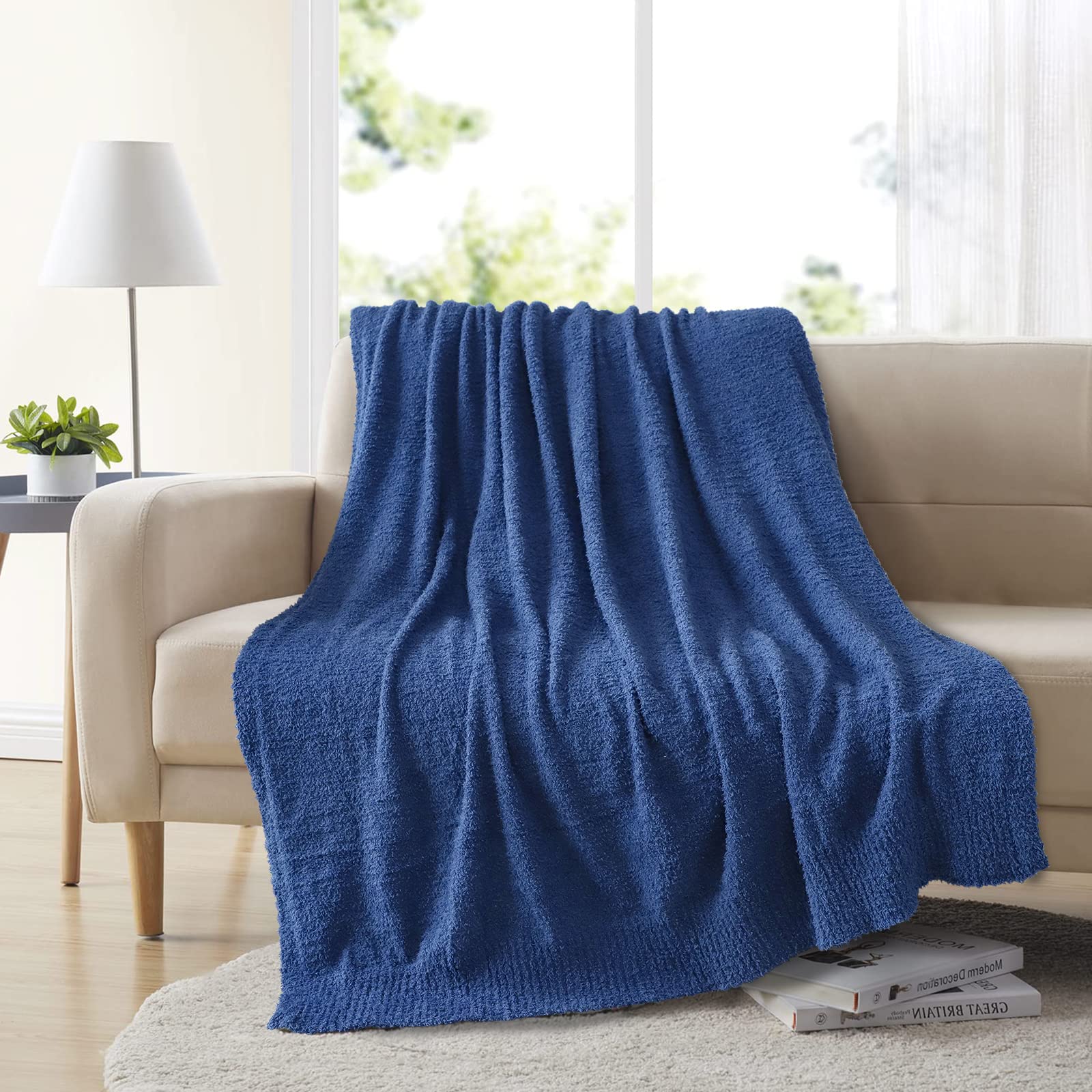 Flauschige Strick-Überwurfdecke – 152x203 Cm, Superweich, Aus Polyester, Grau, Für Couch & Bett