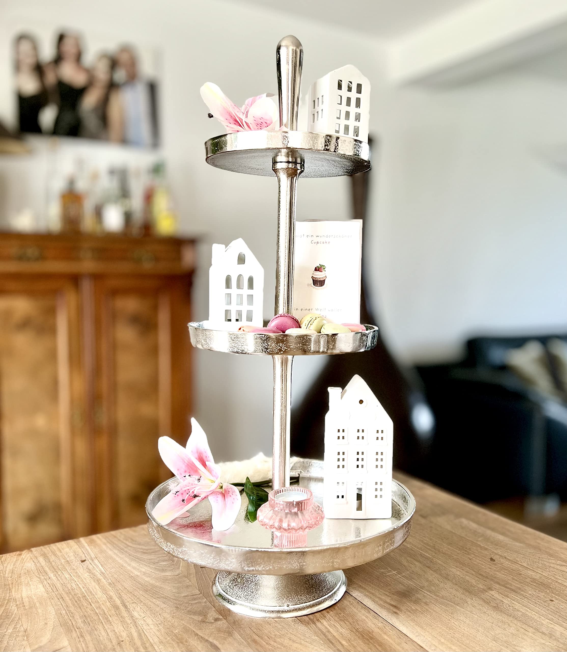 Brandsseller serveeretagère 3-laags aluminium 75 cm hoog