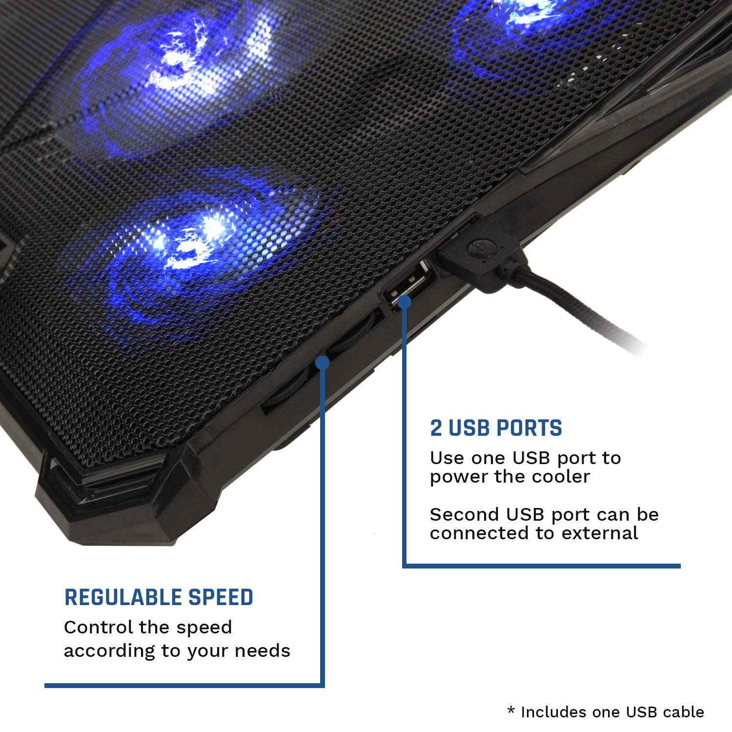 KLIM Cyclone Laptop Cooling Pad 5 Fans Cooler No More Overheating