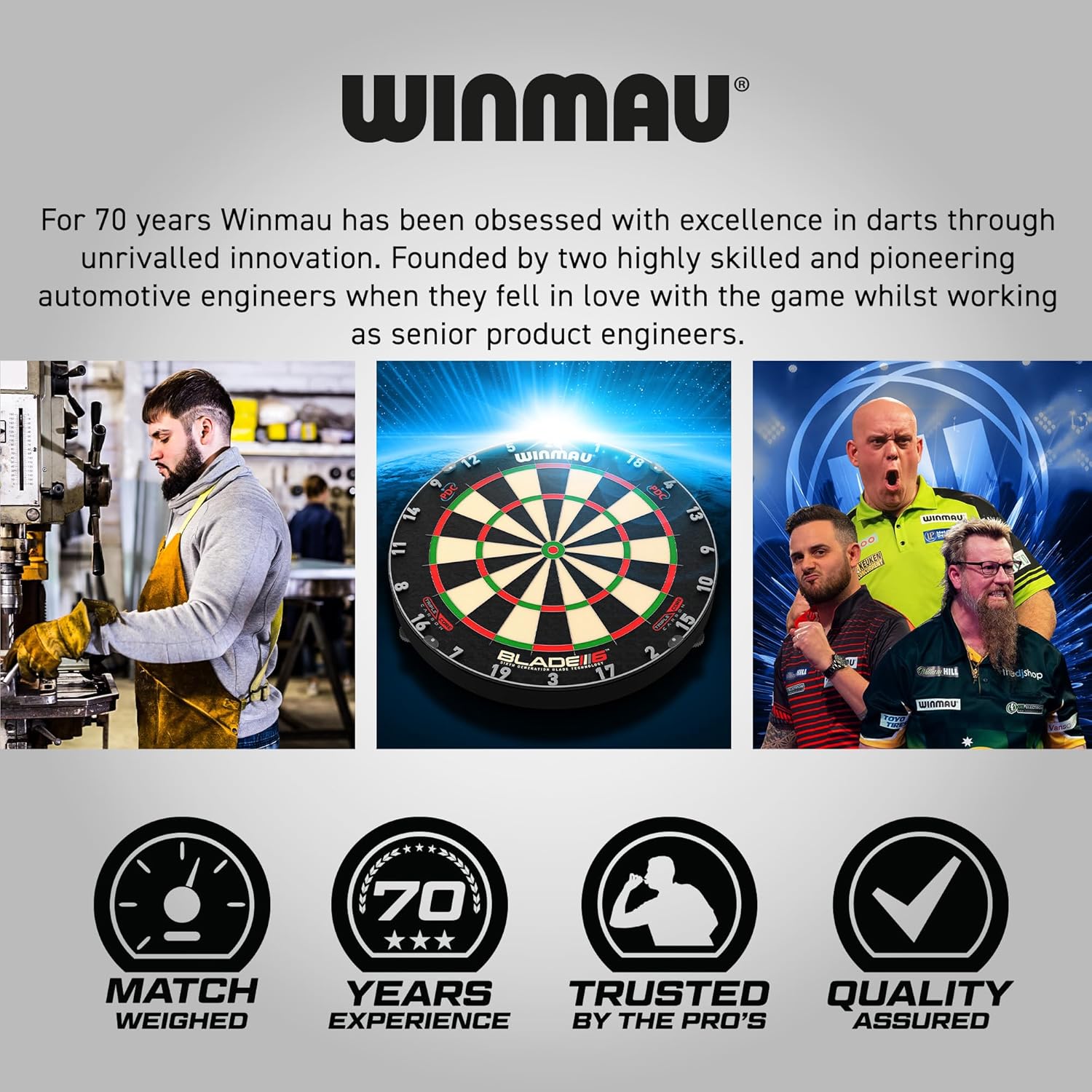 WINMAU Advance 500 Series Professional Tungsten Steeltip Darts Set with Flights and Shafts (Stems)