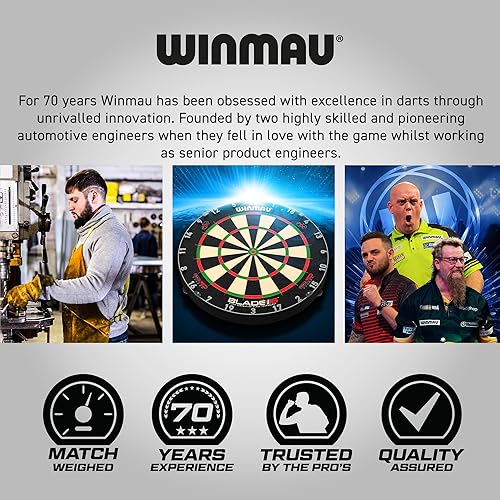 Miniatura 7 de WINMAU Advance 500 Series Professional Tungsten Steeltip Darts Set with Flights and Shafts (Stems)