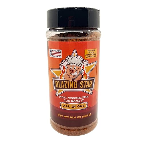 Blazing Star BBQ Condimento todo en uno, mezcla de especias coctelera de 10.4 onzas
