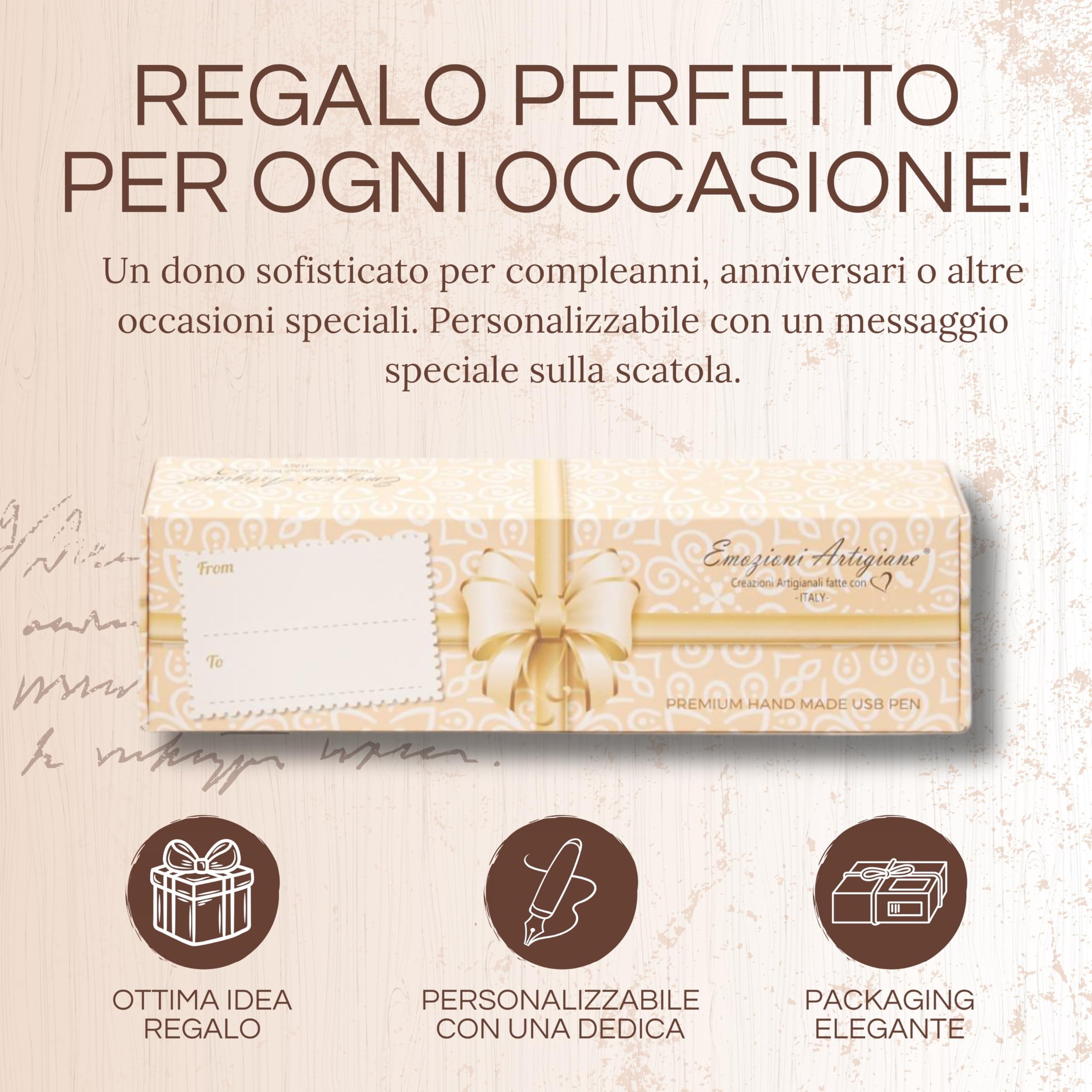 Penna Regalo Originale in Legno Multifunzione per Laurea, Compleanno, Anniversario. Raffinata Scatola con Incisione.