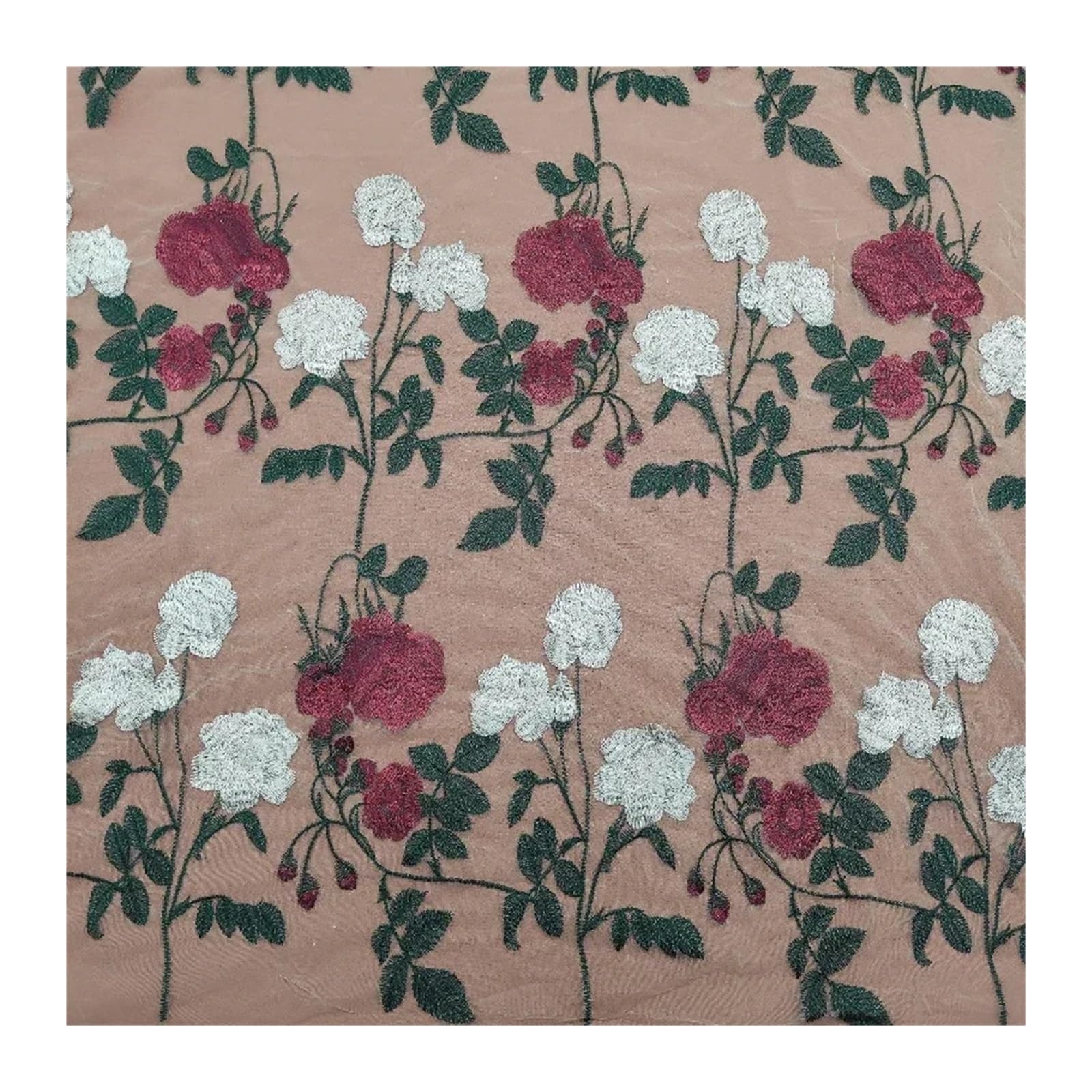 Tessuto di Pizzo Tessuti di design patchwork for abito da sposa in tessuto maglia ricamato rosa colorata(1 apricot)