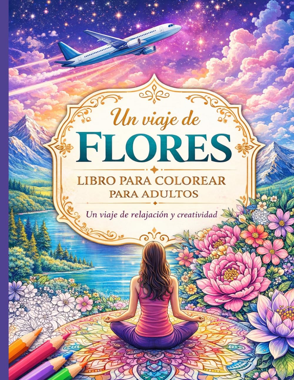 Libro de Colorear Flores para Adultos: Antiestrés un viaje de relajación y creatividad con diseños florales