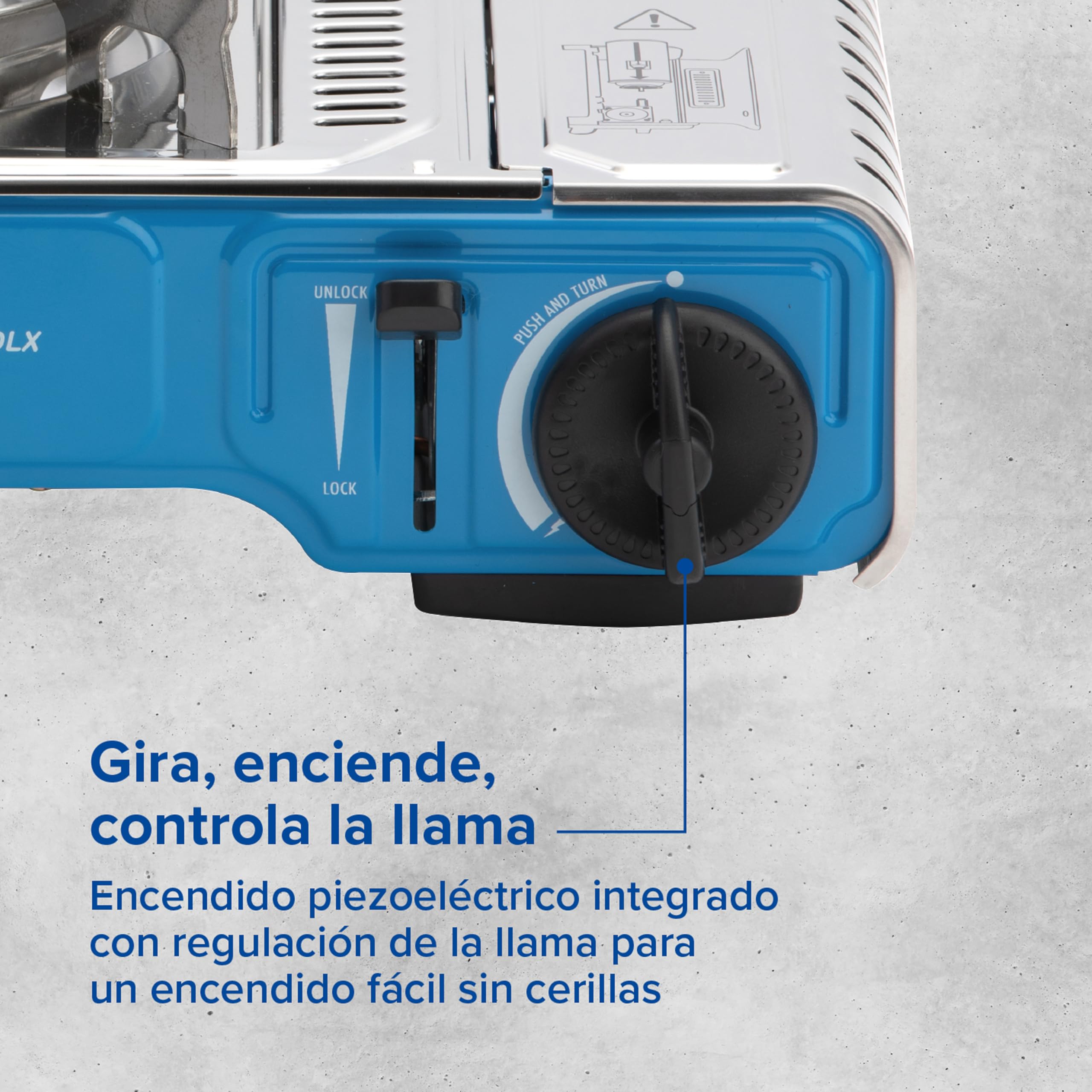 Campingaz Xpert 200 LS Gas Barbecue | Barbacoa con Carro y Ruedas, Piedra Volcánica y Tapa con Termómetro – 2 + 1 Quemadores | 8.2 kW + 2.1 kW, Negro