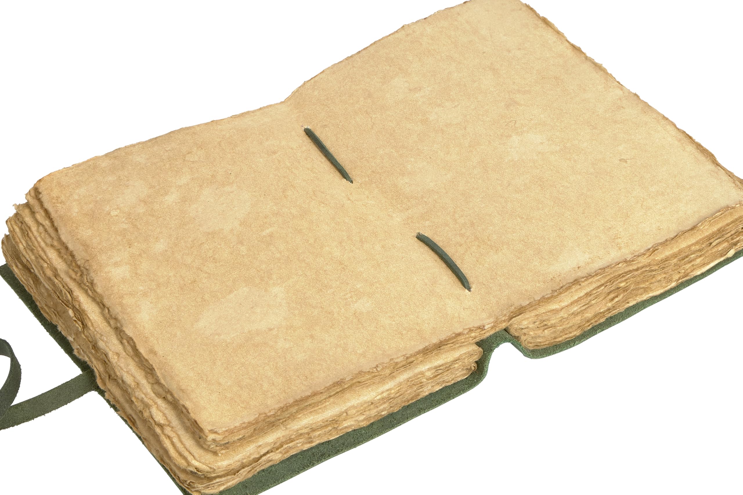 Carnet de Voyage en Cuir Vert avec Arbre de Vie, Tannage Végétal, Papier Coton - Idéal comme Journal Intime, Carnet de Voyage ou Cahier Vintage - 18x13 cm