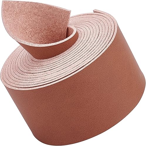 GORGECRAFT Correas de cuero genuino de grano completo de 1.5 pulgadas de ancho y 78 pulgadas de largo, tira de piel sintética de una sola cara para