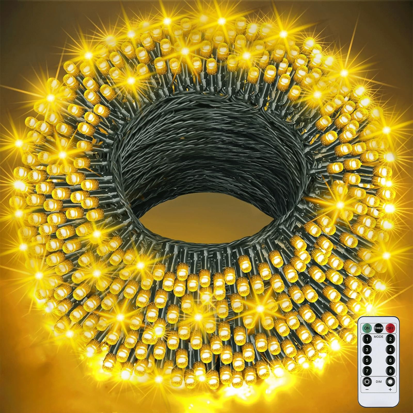 ITMNMNL Luces Arbol Navidad,Guirnalda Luces Exterior 50M 500 LEDs Luces Navidad Exterior 8 Modos Luz,Impermeable luces de navidad Árbol de Navidad,Terraza,guirnalda navidad Conectable,Blanco Calido