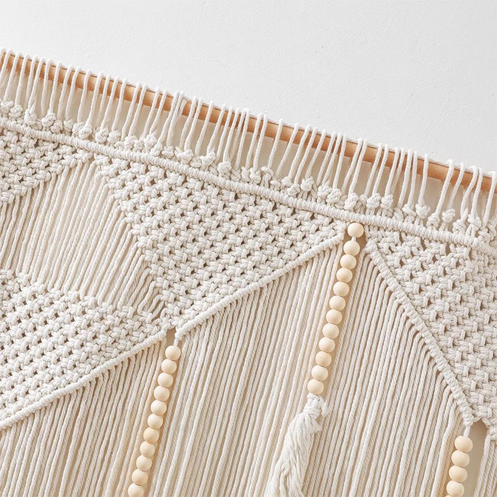 XYLGJYT Makrama, wiszący na ścianie, duży, makrama, beżowy, boho, szykowny, szerokość 100 cm/120 cm/140 cm, naturalna bawełniana lina, gobelin ścienny, wiszące dekoracje ścienne, beżowy, 120 x 100 cm