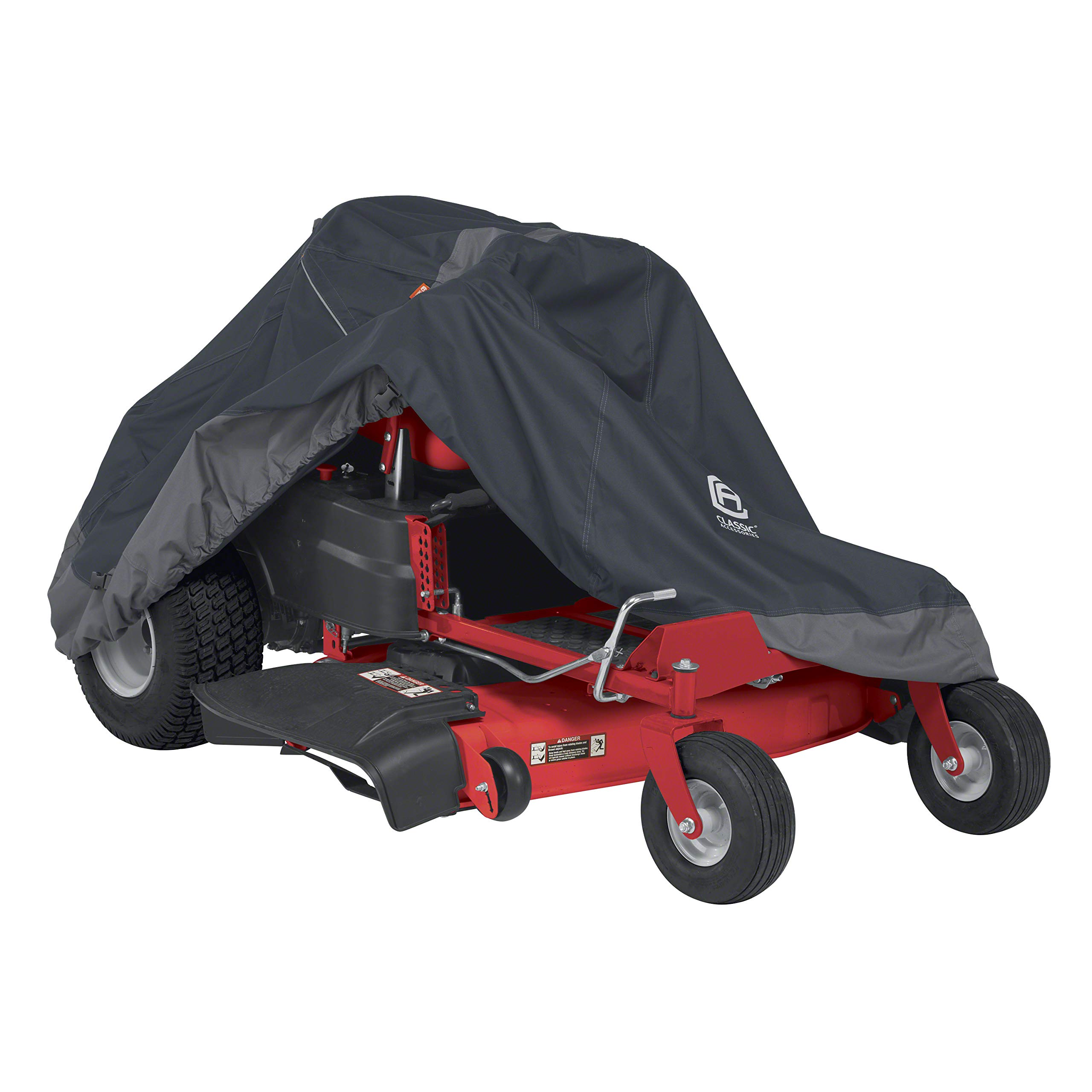 Classic Accessories StormPro Wasserfeste, robuste Abdeckung für Rasenmäher mit Decks bis zu 152,4 cm, Grau