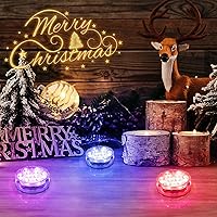 Vista 2 de Luces LED sumergibles con control remoto, luz RGB multicolor cambiante impermeable para piscina, base de jarrón, spa, acuario, estanque, bañera