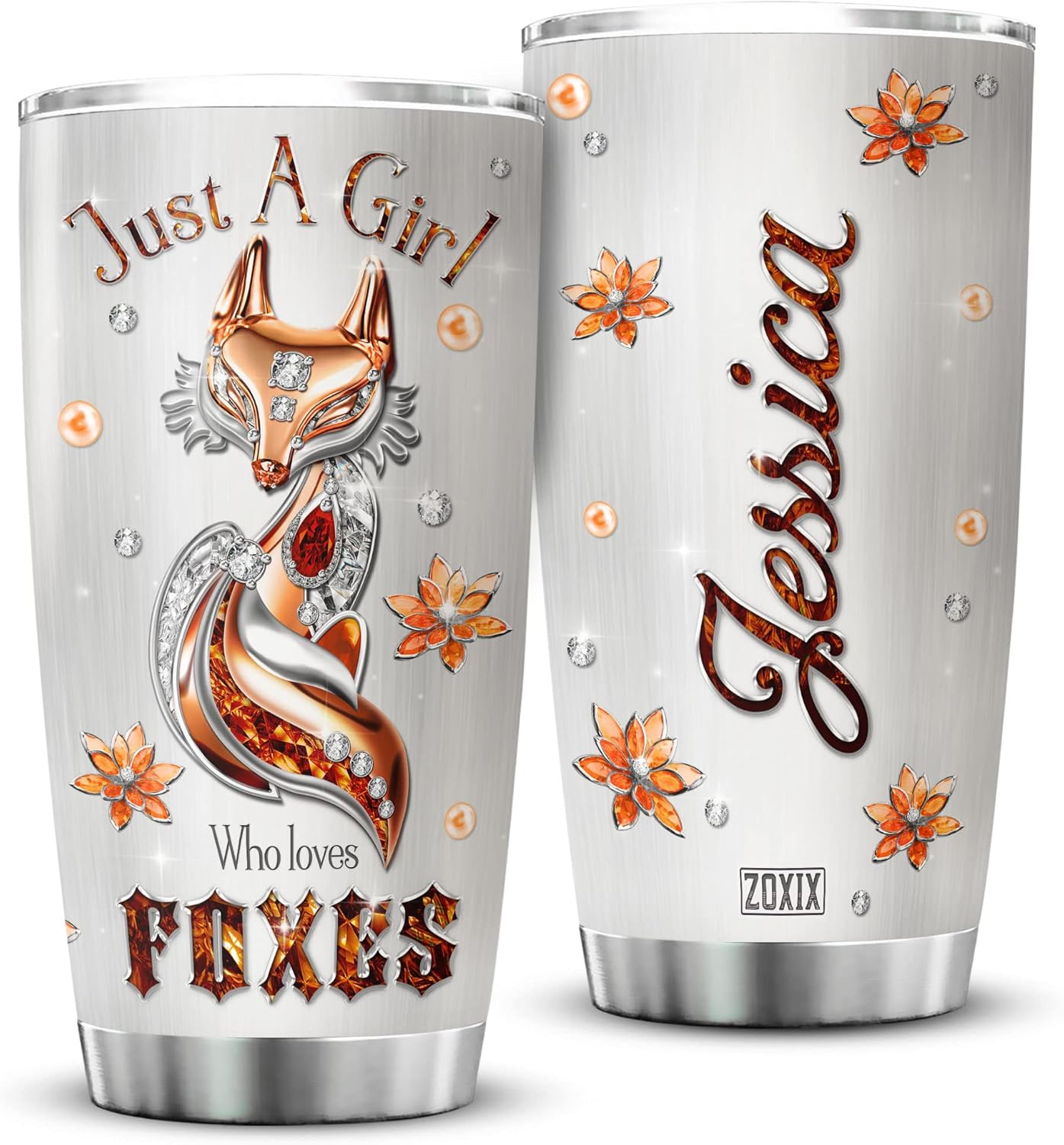 ZOXIX Personalized Name Tumbler 20oz Just A Girl Who Loves