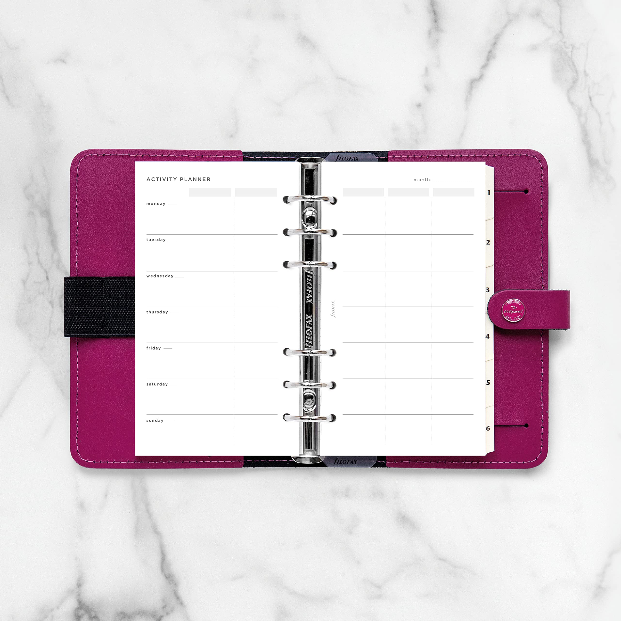 Filofax Lifestyle-Nachfüllpackung, persönliche Größe, Organizer-Nachfüllpackung, weißes Papier, Aktivitätsplaner, 56 Blatt (B132847)