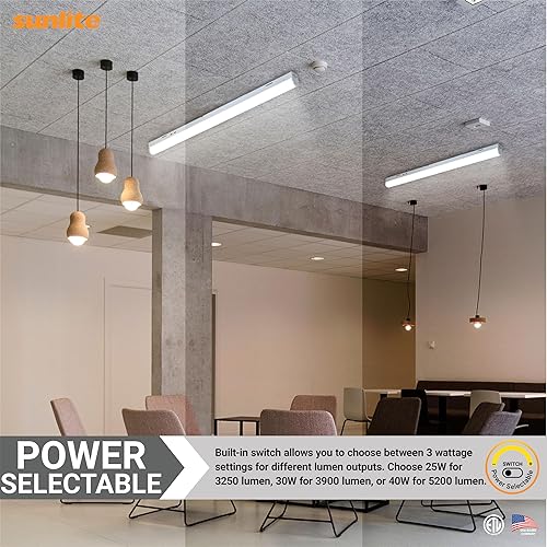 Miniatura 4 de Sunlite 85467 - Tira de luz LED de 4 pies, seleccionable de potencia 25 W30 W40 W, multivoltio, 325039005200 lúmenes, seleccionable por color